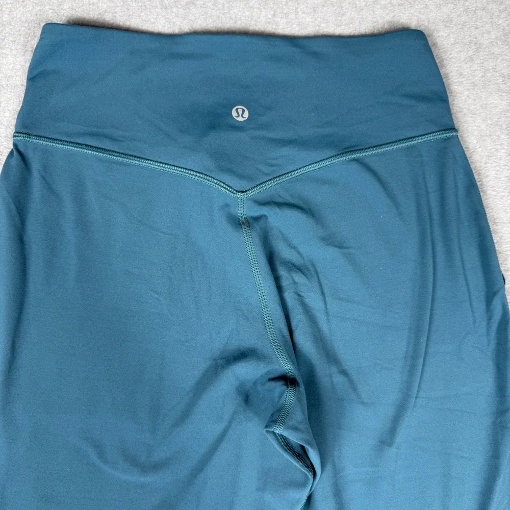 Lululemon Stretch High Rise Jogger Pants Women's 6 Blue Green Teal Pockets